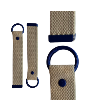 Brown Canvas & Blue 18cm Canvas Keychain