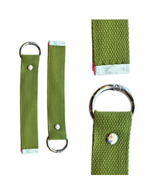 Navy Green Silver 18cm Canvas Keychain