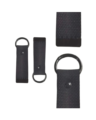 Black 10cm Canvas Keychain