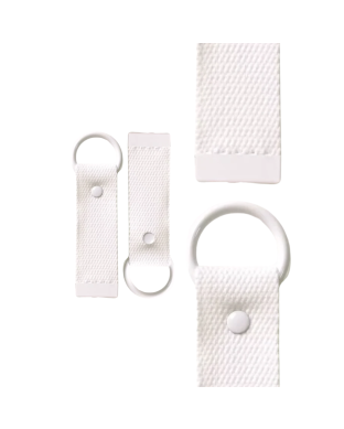 White 10cm Canvas Keychain