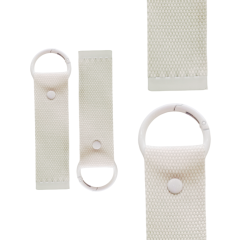 White 13.5cm Canvas Keychain