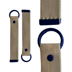 Brown Canvas & Blue 18cm Canvas Keychain