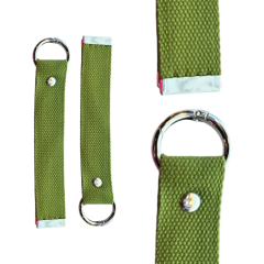 Navy Green Silver 18cm Canvas Keychain