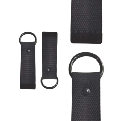 Black 10cm Canvas Keychain