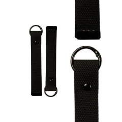 Black 15cm Canvas Keychain