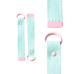 Light Blue Pink 15cm Canvas Keychain