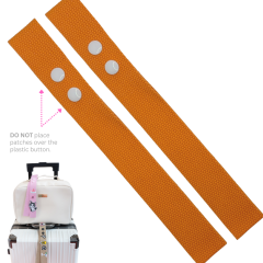 Orange with White Button Luggage Tag