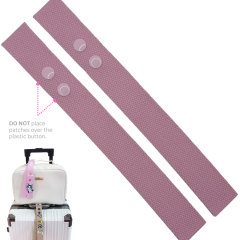 Pink with Pink Button Luggage Tag