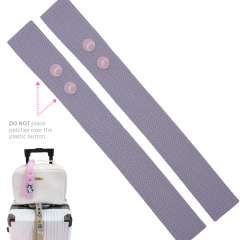 Purple with Pink Button Luggage Tag