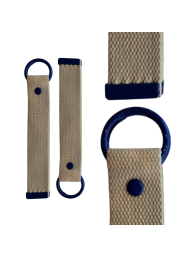 Brown Canvas & Blue 18cm Canvas Keychain