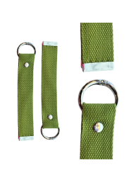 Navy Green Silver 18cm Canvas Keychain