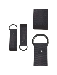 Black 10cm Canvas Keychain