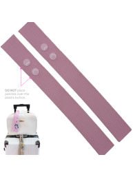 Pink with Pink Button Luggage Tag