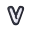Classic B/W 2cm Alphabet V