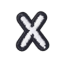 Classic B/W 2cm Alphabet X